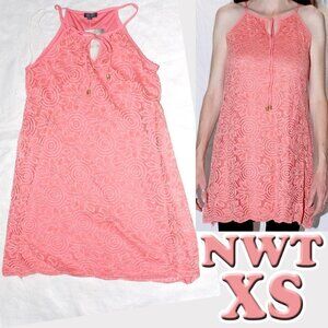 Lily Rose XS Small Womens Coral Cocktail Dress Summer Wedding Vacation NWT